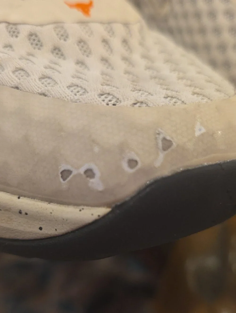 Under Armour Project Rock Sand Mesh Trainers with Orange Logo